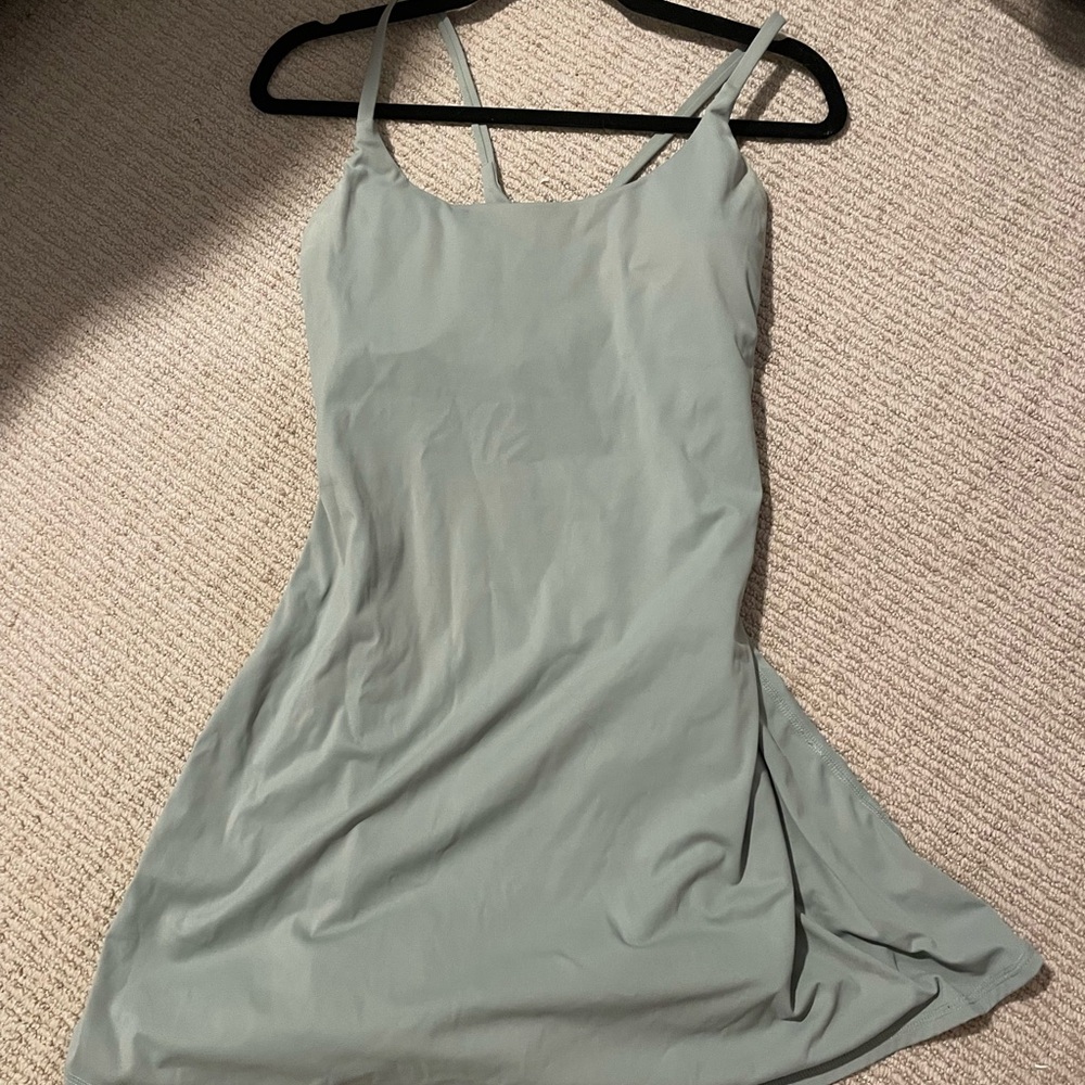 Halara Olive Green Workout Dress - Built in Bra & Shorts